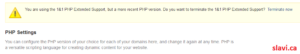 cancel 1and1 Extended PHP Support php4 nag