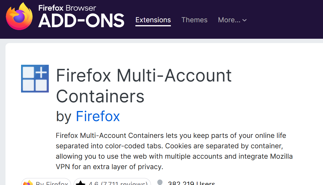 What is Firefox Multi-Account Containers Addon